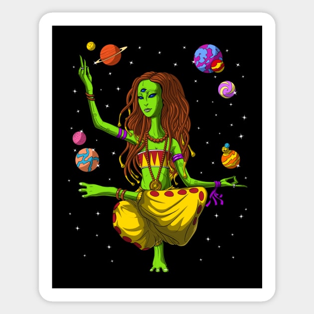 Hippie Alien Yoga Sticker by underheaven